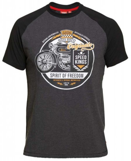 D555 Dallas T-shirt Charcoal - Kratke Majice - Moške kratke majice za močnejše postave