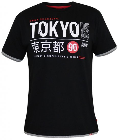 D555 Darnell T-shirt Black - Kratke Majice - Moške kratke majice za močnejše postave