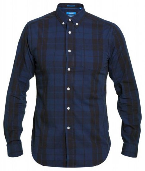 D555 Davenport Long Sleeve Shirt Navy - Srajce - Moške srajce za Močnejše Postave