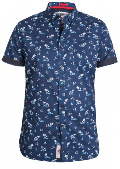 D555 Davian Hawaii Shirt Navy - Srajce - Moške srajce za Močnejše Postave
