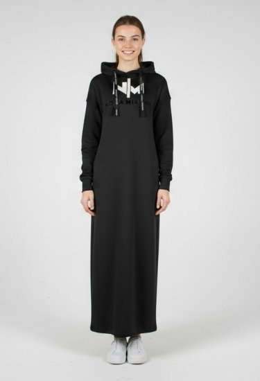 Nora Mikken MARI Maxi Hoodie Dress Black - Puloverji & jopice - 