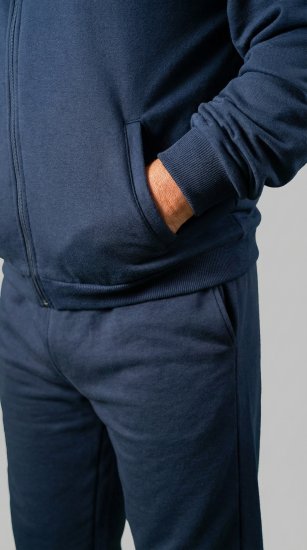 20 Nodi Ostro Stretch Fleece Cotton Tracksuit Navy - Trenirke kompleti - Moške Trenirke kompleti za močnejše postave