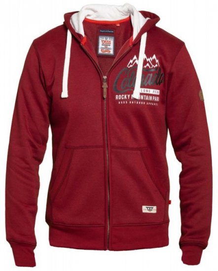 D555 Durham Hoodie Red - Puloverji & jopice - Moški Puloverji & Jopice za Močnejše Postave