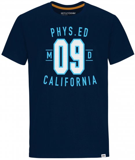 Motley Denim Durham T-shirt Navy - Kratke Majice - Moške kratke majice za močnejše postave