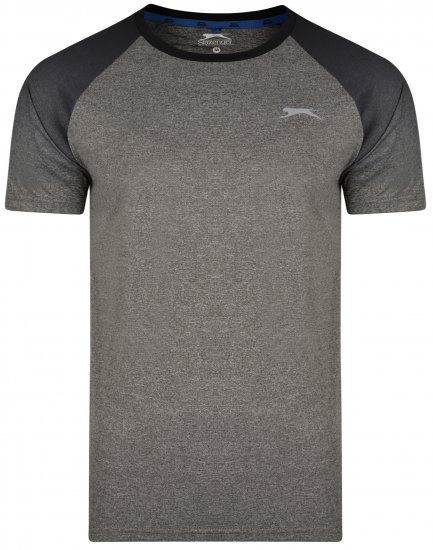 Slazenger Eli T-shirt Charcoal - Kratke Majice - Moške kratke majice za močnejše postave