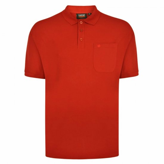 Espionage P074C Polo Majica s Kratkimi Rokavi Terakota - Polo majice - Moške Polo Majice za Močnejše Postave