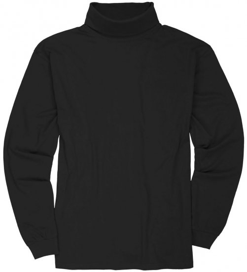 Adamo Fabio Comfort fit Turtleneck Long sleeve T-shirt Black - Kratke Majice - Moške kratke majice za močnejše postave