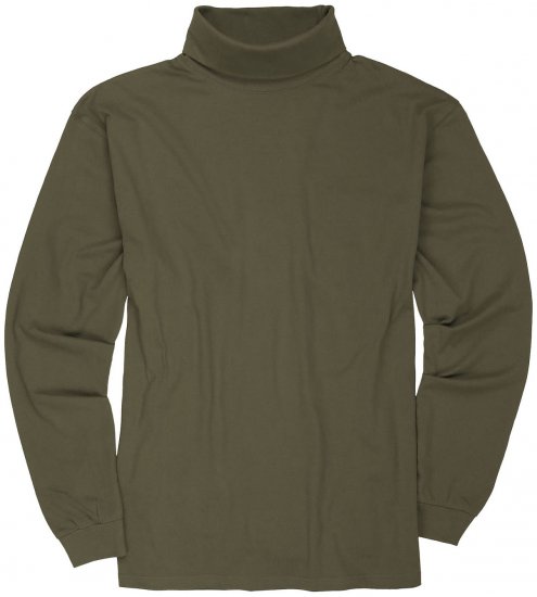 Adamo Fabio Comfort fit Turtleneck Long sleeve T-shirt Khaki - Kratke Majice - Moške kratke majice za močnejše postave