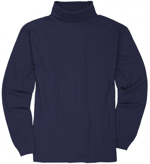 Adamo Fabio Comfort fit Turtleneck Long sleeve T-shirt Navy - Kratke Majice - Moške kratke majice za močnejše postave