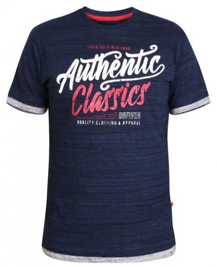 D555 Finn T-shirt Navy - Kratke Majice - Moške kratke majice za močnejše postave