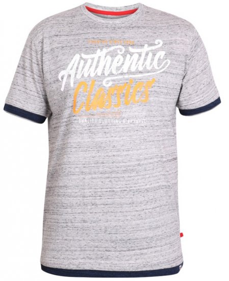 D555 Finn T-shirt Grey - Kratke Majice - Moške kratke majice za močnejše postave
