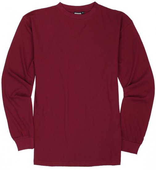Adamo Floyd Comfort fit Long sleeve T-shirt Burgundy - Kratke Majice - Moške kratke majice za močnejše postave