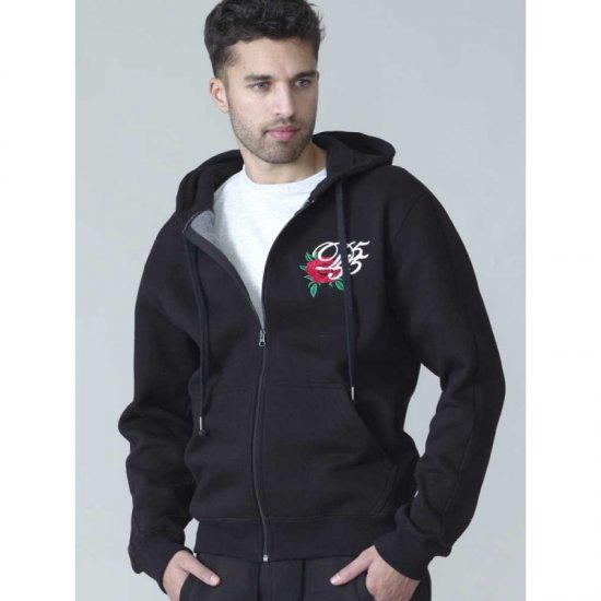 D555 Verlin Couture Full Zip Hoodie Black - Puloverji & jopice - Moški Puloverji & Jopice za Močnejše Postave