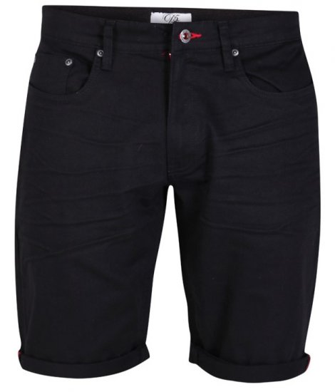 D555 Gilbert Stretch Shorts Black - Kratke hlače - Moške Kratke Hlače za Močnejše Postave