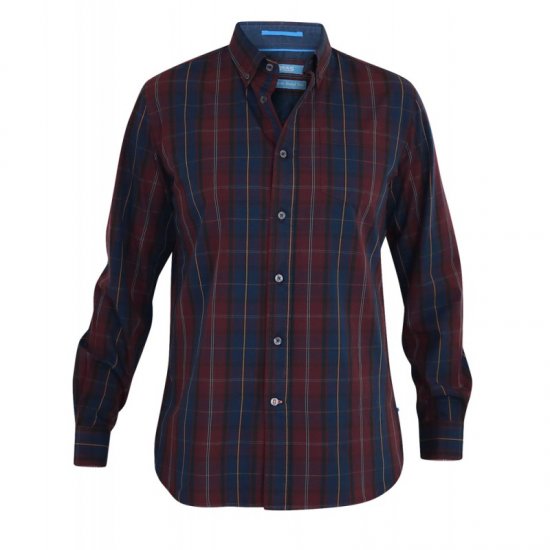 D555 Grady Long Sleeve Check Shirt - Srajce - Moške srajce za Močnejše Postave