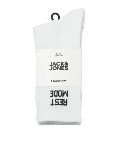 Jack & Jones Power Statements Teniške nogavice Bela 3-pack - Spodnje perilo & kopalne hlače - Moško Spodnje Perilo za močnejše postave