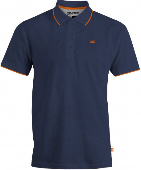 Motley Denim Helsinki Polo Dark Indigo - Polo majice - Moške Polo Majice za Močnejše Postave