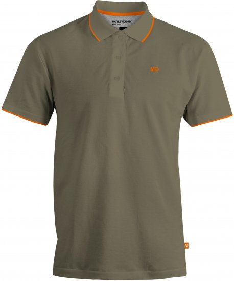 Motley Denim Helsinki Polo Dark Khaki - Polo majice - Moške Polo Majice za Močnejše Postave