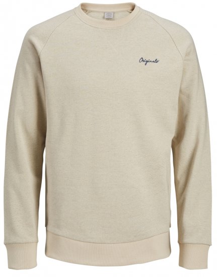 Jack & Jones Hide Sweatshirt Oatmeal - Puloverji & jopice - Moški Puloverji & Jopice za Močnejše Postave