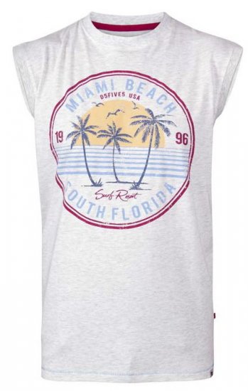 D555 Shipley Miami Beach Printed Sleeveless T-Shirt - Kratke Majice - Moške kratke majice za močnejše postave