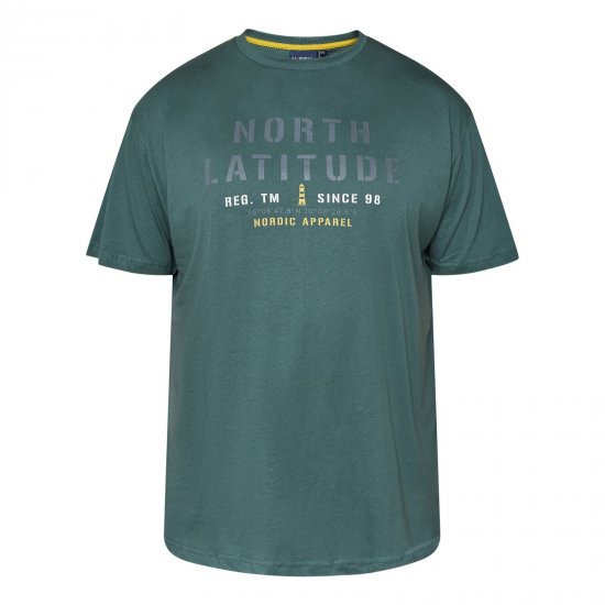 North Latitude T-Shirt Zelena/Kaki - Kratke Majice - Moške kratke majice za močnejše postave