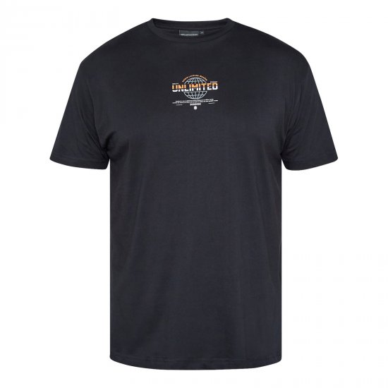 North Latitude T-Shirt With Print Črna - Kratke Majice - Moške kratke majice za močnejše postave