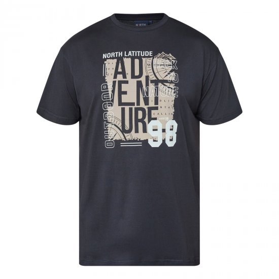 North Latitude Adventure 98 Graphic Tee Črna - Kratke Majice - Moške kratke majice za močnejše postave