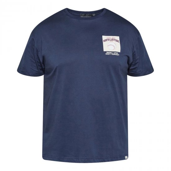 North Latitude T-Shirt With Print Mornarska - Kratke Majice - Moške kratke majice za močnejše postave