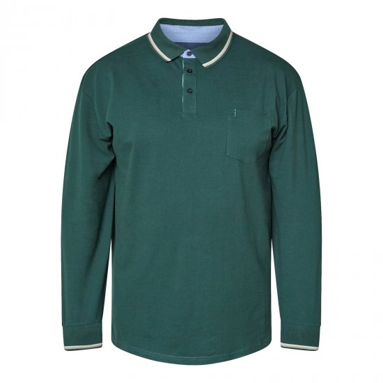 North Latitude Superflex Polo LS Zelena/Kaki - Polo majice - Moške Polo Majice za Močnejše Postave