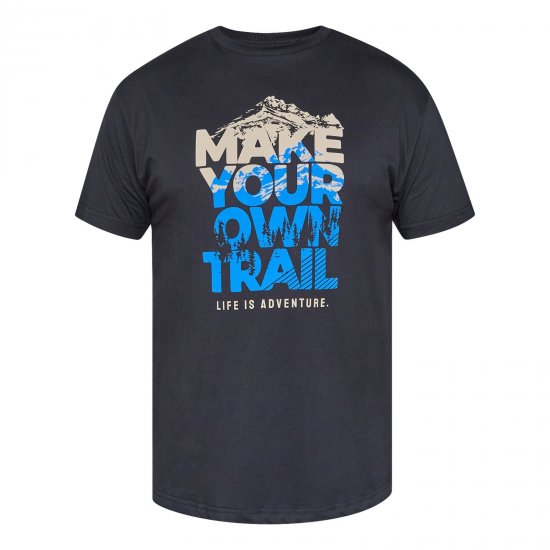 North Latitude Trail T-Shirt Črna - Kratke Majice - Moške kratke majice za močnejše postave