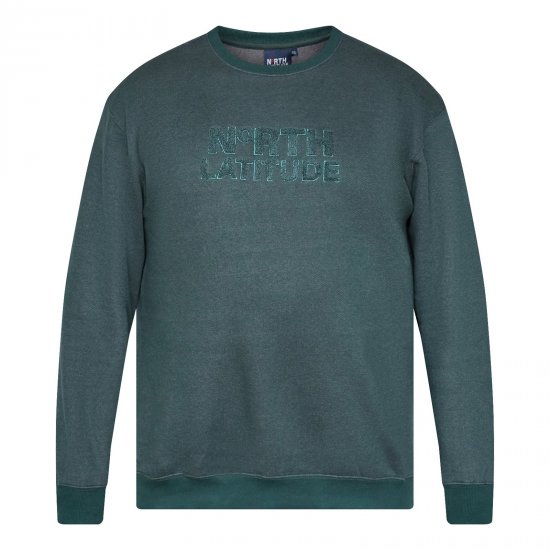 North Latitude Crewneck Logo Sweat Zelena/Kaki - Puloverji & jopice - Moški Puloverji & Jopice za Močnejše Postave