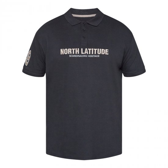North Latitude Logo Polo Črna - TALL polo majice - TALL polo majice za visoke moške
