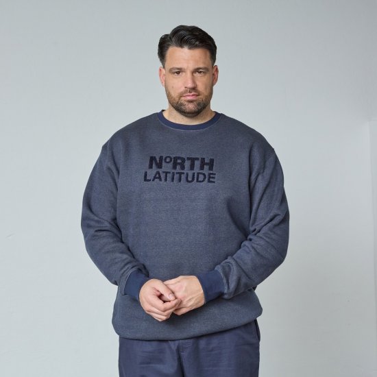 North Latitude Crewneck Logo Sweat Mornarska - Puloverji & jopice - Moški Puloverji & Jopice za Močnejše Postave