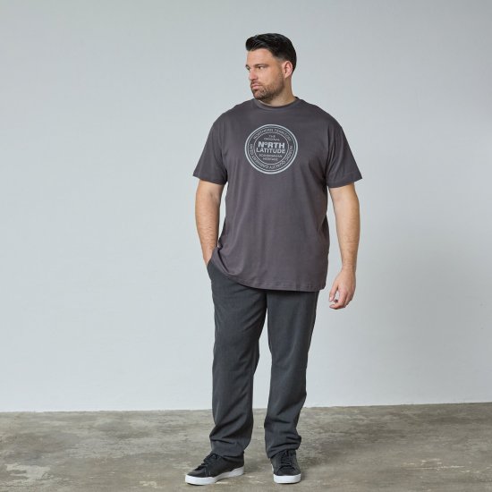 North Latitude T-Shirt Siva/Temno Siva - TALL T-shirts - Majice za visoke moške
