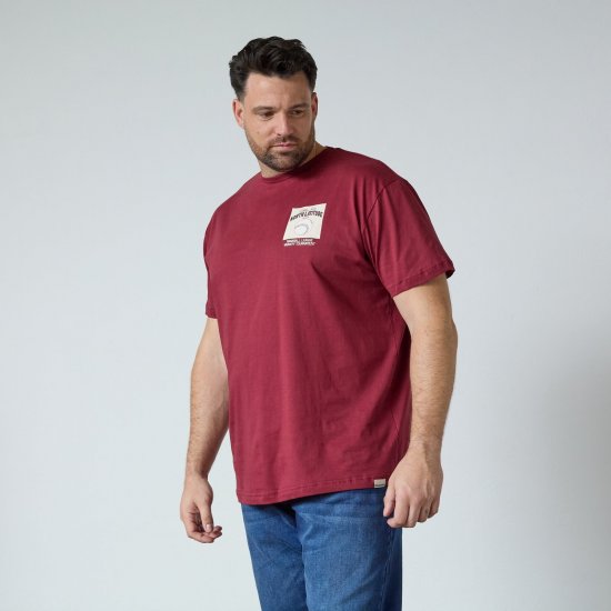 North Latitude T-Shirt With Print Rdeča - Kratke Majice - Moške kratke majice za močnejše postave