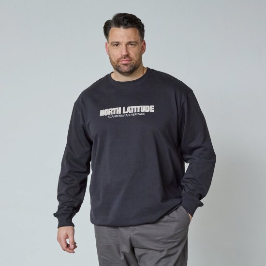 North Latitude Crewneck Sweatshirt Črna - Puloverji & jopice - Moški Puloverji & Jopice za Močnejše Postave