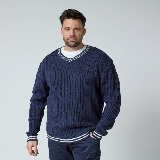 North Latitude V-Neck Knit Mornarska - Puloverji & jopice - Moški Puloverji & Jopice za Močnejše Postave