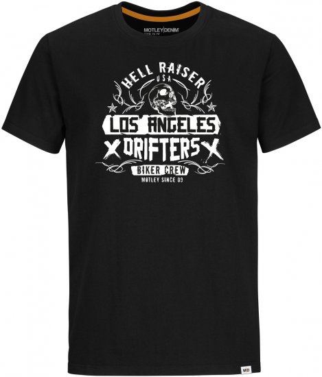 Motley Denim Albany T-shirt Black - Kratke Majice - Moške kratke majice za močnejše postave