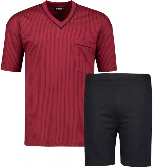 Adamo Gustav Short sleeve Pyjama Burgundy - Spodnje perilo & kopalne hlače - Moško Spodnje Perilo za močnejše postave