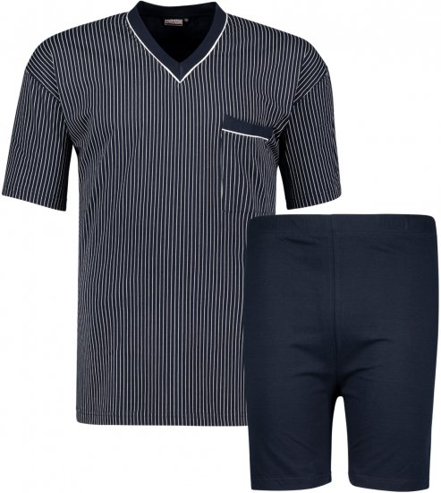 Adamo Gustav Short sleeve Pyjama Navy - Spodnje perilo & kopalne hlače - Moško Spodnje Perilo za močnejše postave