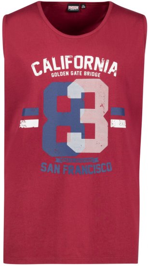 Adamo Golden Gate Comfort Fit Printed Tank-top Burgundy - Kratke Majice - Moške kratke majice za močnejše postave