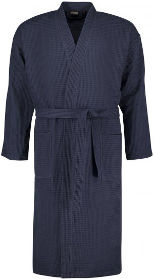 Adamo Jadon Waffelpiqué Bathrobe Navy - Spodnje perilo & kopalne hlače - Moško Spodnje Perilo za močnejše postave