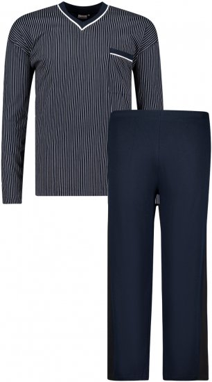 Adamo Gustav Long sleeve Pyjama Navy - Spodnje perilo & kopalne hlače - Moško Spodnje Perilo za močnejše postave