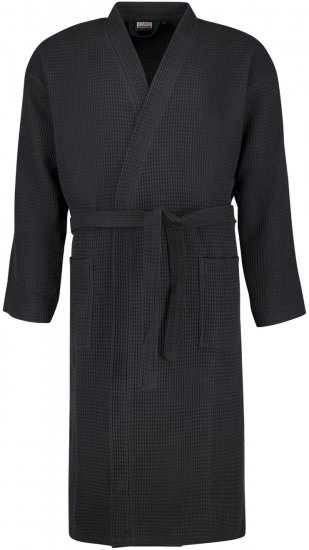 Adamo Jadon Waffelpiqué Bathrobe Black - Spodnje perilo & kopalne hlače - Moško Spodnje Perilo za močnejše postave