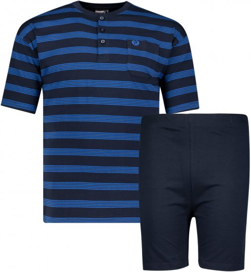 Adamo Anil Serafino Short sleeve Pyjama Navy - Spodnje perilo & kopalne hlače - Moško Spodnje Perilo za močnejše postave
