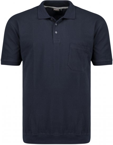 Adamo Kadir Polo Shirt with Cuffed Hem Navy - Polo majice - Moške Polo Majice za Močnejše Postave