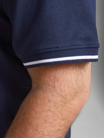 Jack & Jones Jersey Polo Navy - Polo majice - Moške Polo Majice za Močnejše Postave