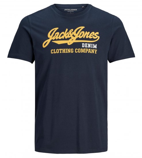 Jack & Jones Logo T-Shirt Navy - Kratke Majice - Moške kratke majice za močnejše postave