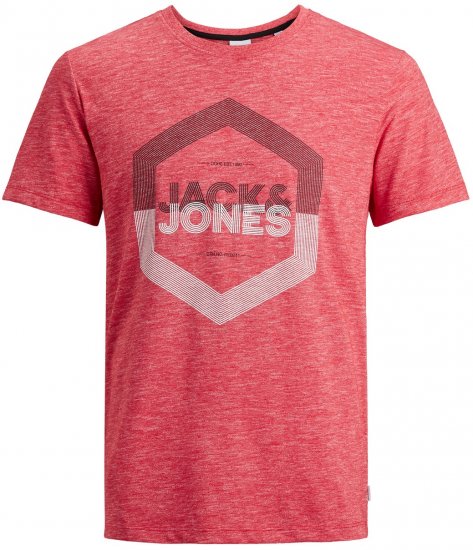 Jack & Jones Elight Crew Neck T-shirt Red - Kratke Majice - Moške kratke majice za močnejše postave