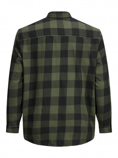 Jack & Jones Gingham L/S Shirt Dusty Olive - Srajce - Moške srajce za Močnejše Postave